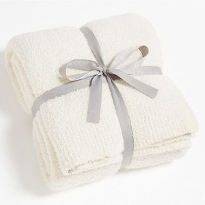 New Knit Throw Cream White color Blanket